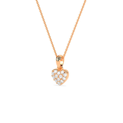 Celebrate Love: Round Diamond Cluster Heart Pendant - Godahari Dev Jewells