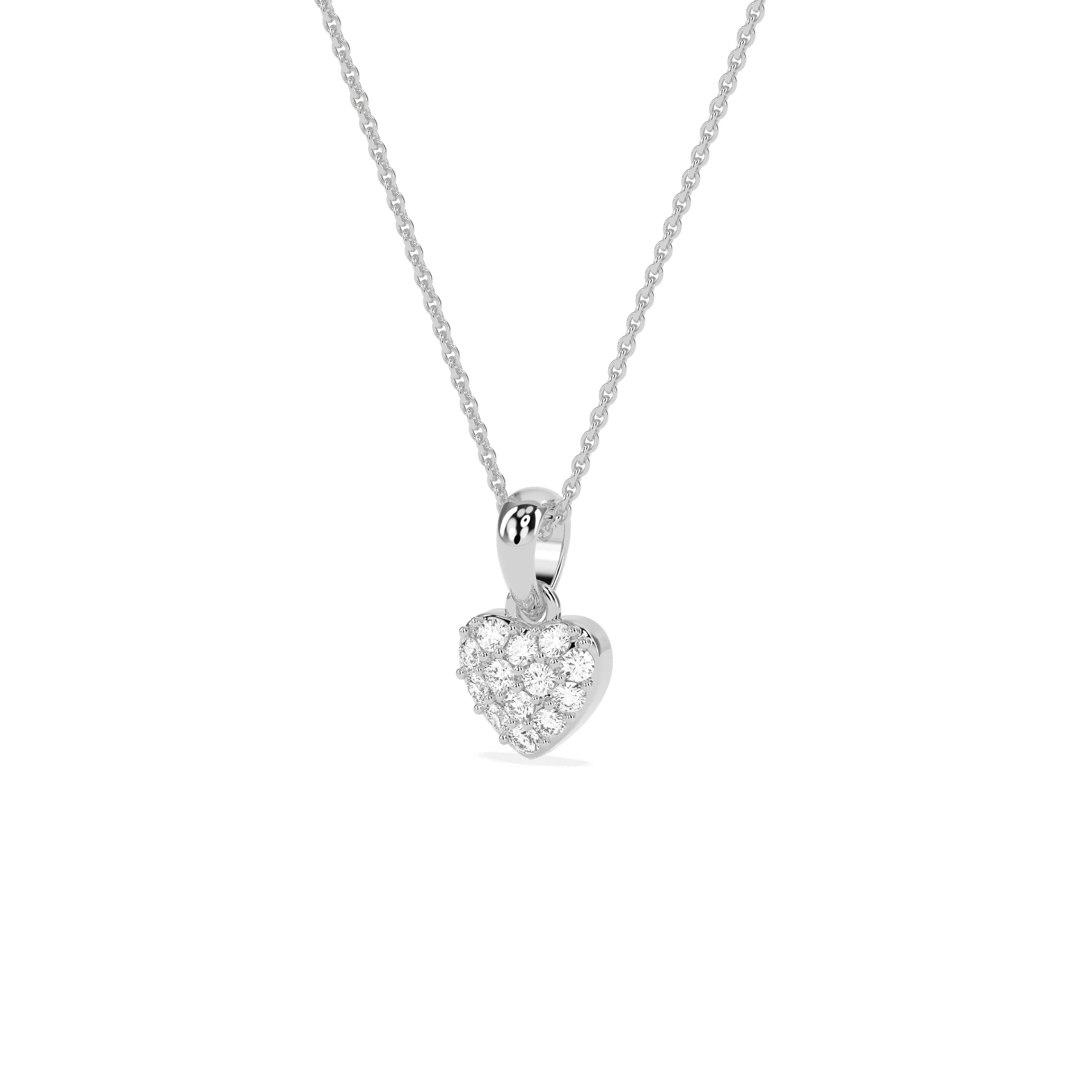 Celebrate Love: Round Diamond Cluster Heart Pendant - Godahari Dev Jewells