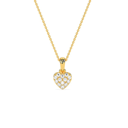 Celebrate Love: Round Diamond Cluster Heart Pendant - Godahari Dev Jewells