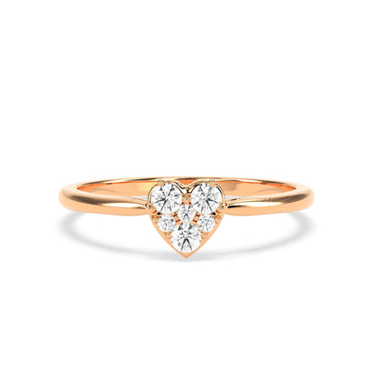 0.17 Ct  Heart Cluster Diamond Ring - Godahari Dev Jewells