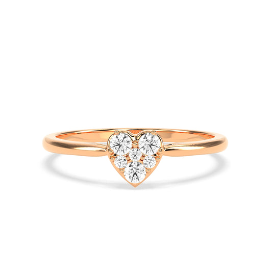 0.17 Ct  Heart Cluster Diamond Ring - Godahari Dev Jewells