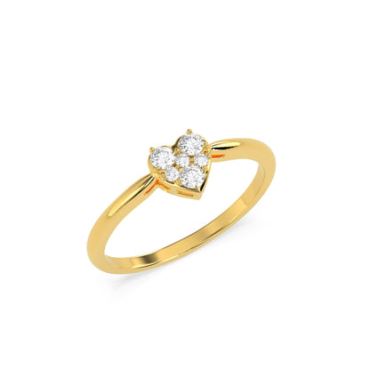 0.17 Ct  Heart Cluster Diamond Ring - Godahari Dev Jewells