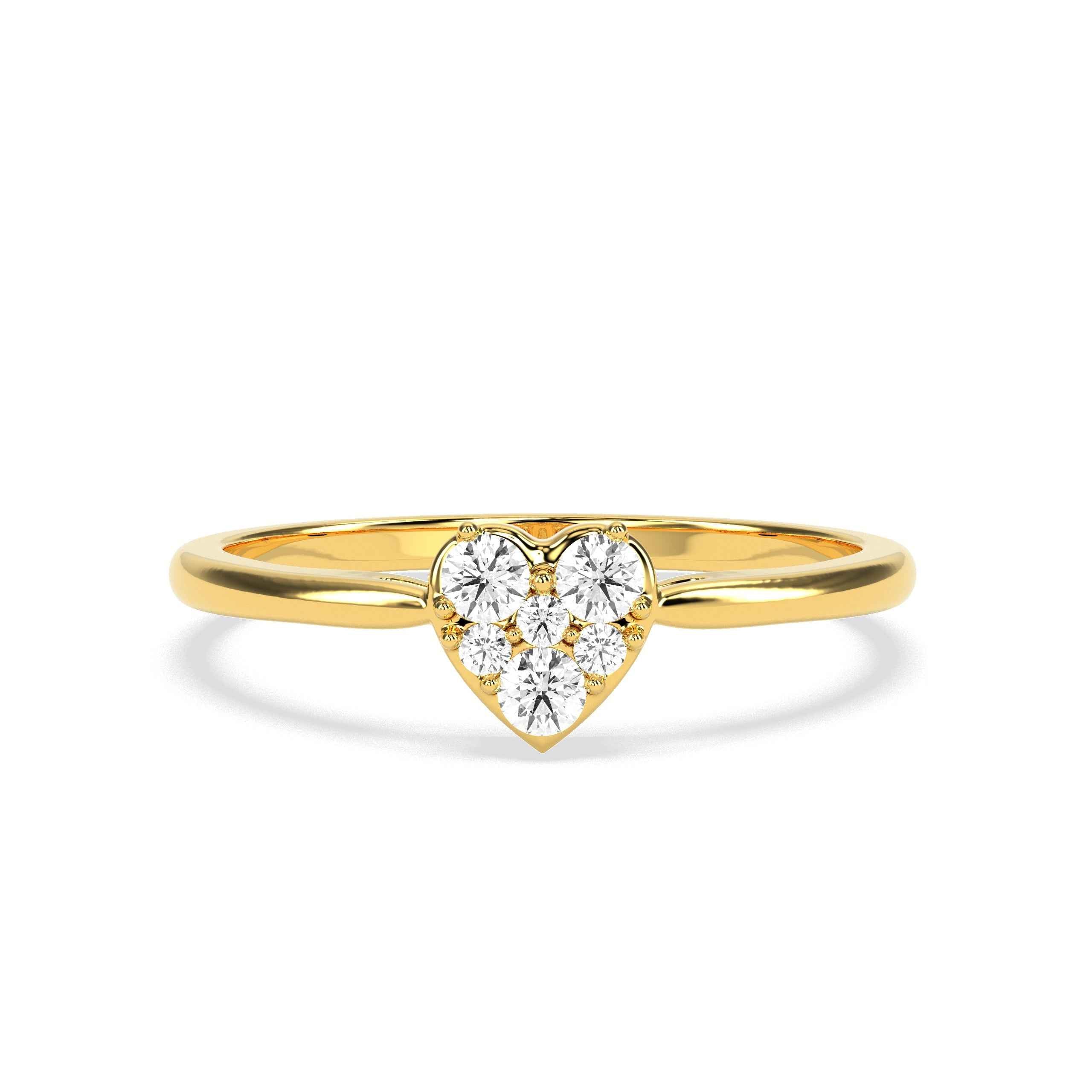 0.17 Ct  Heart Cluster Diamond Ring - GodahariDev Jewells