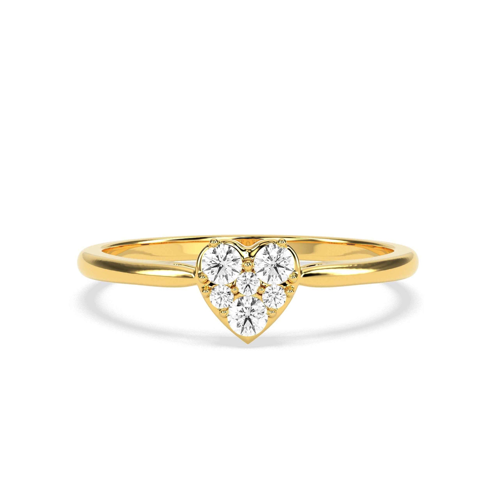 0.17 Ct  Heart Cluster Diamond Ring - GodahariDev Jewells