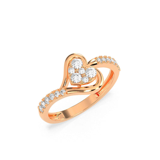 Heart Cluster  Diamond Ring - GodahariDev Jewells