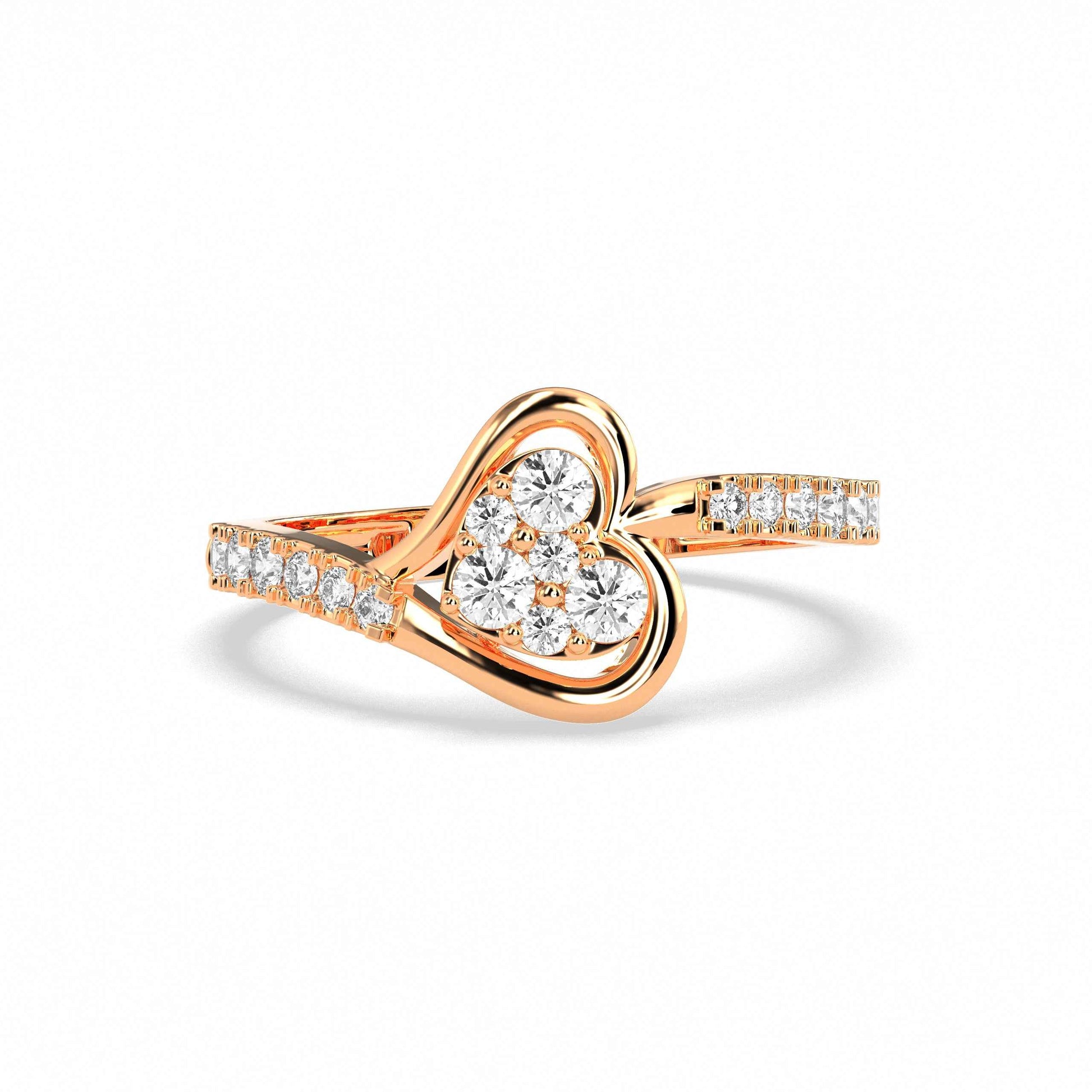 Heart Cluster  Diamond Ring - GodahariDev Jewells