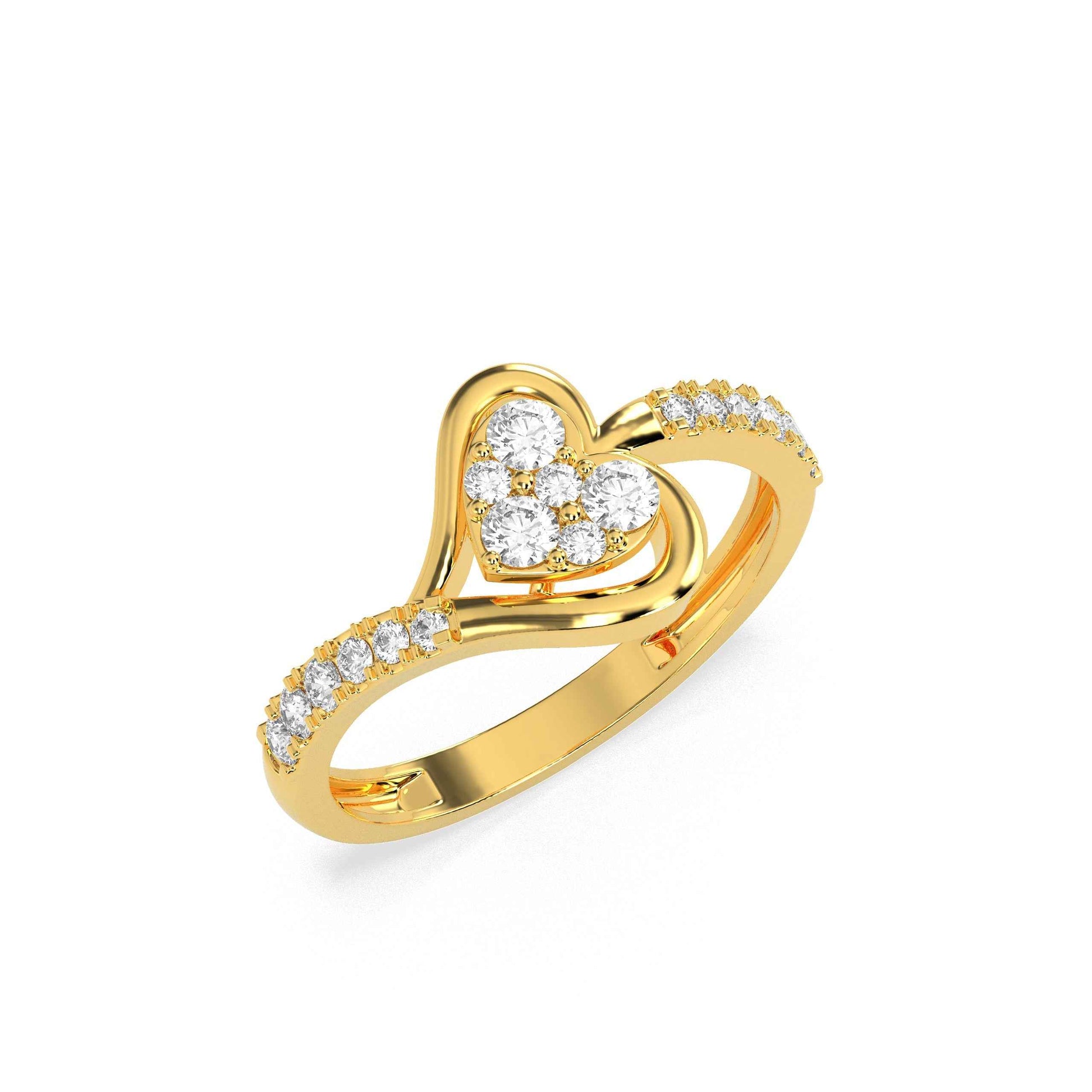 Heart Cluster  Diamond Ring - GodahariDev Jewells