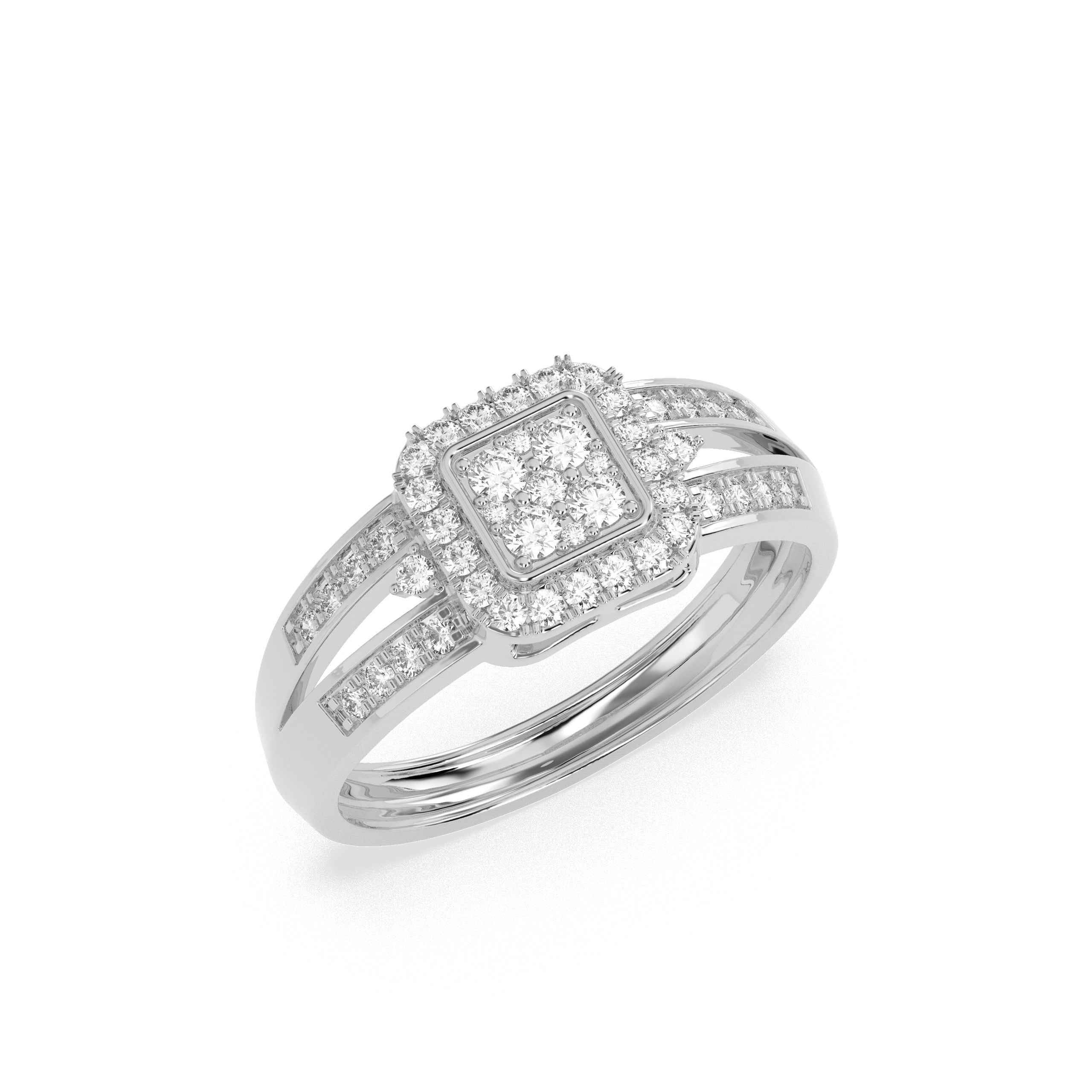 Cushion Shape  Halo Cluster Ring - GodahariDev Jewells