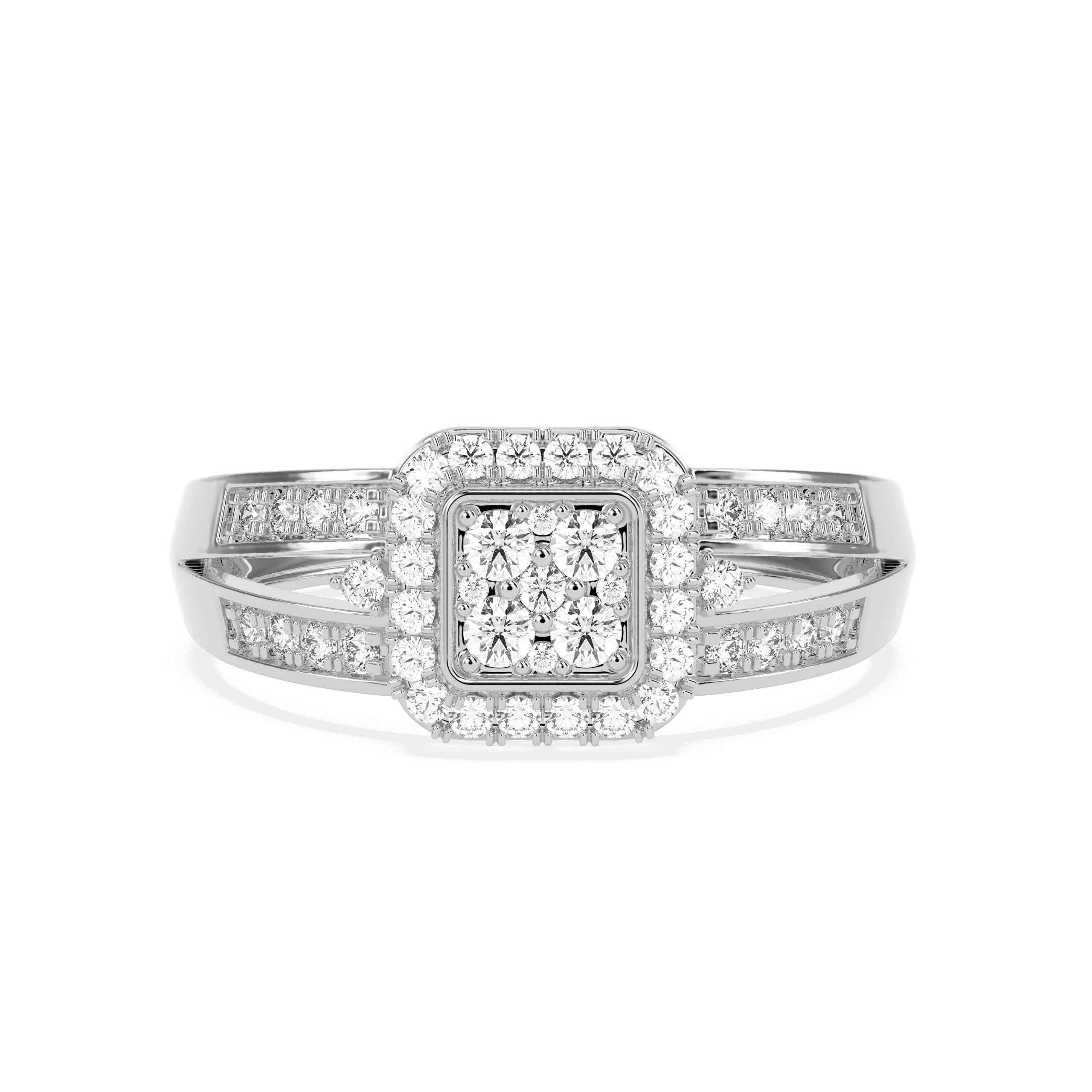 Cushion Shape  Halo Cluster Ring - GodahariDev Jewells