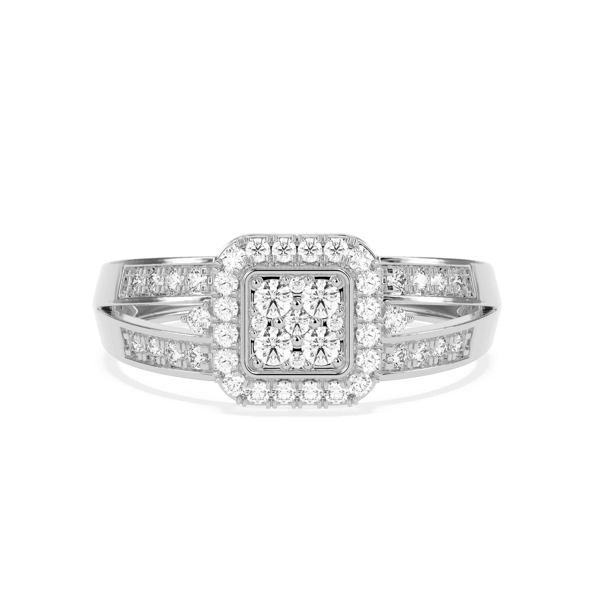 Cushion Shape  Halo Cluster Ring - GodahariDev Jewells