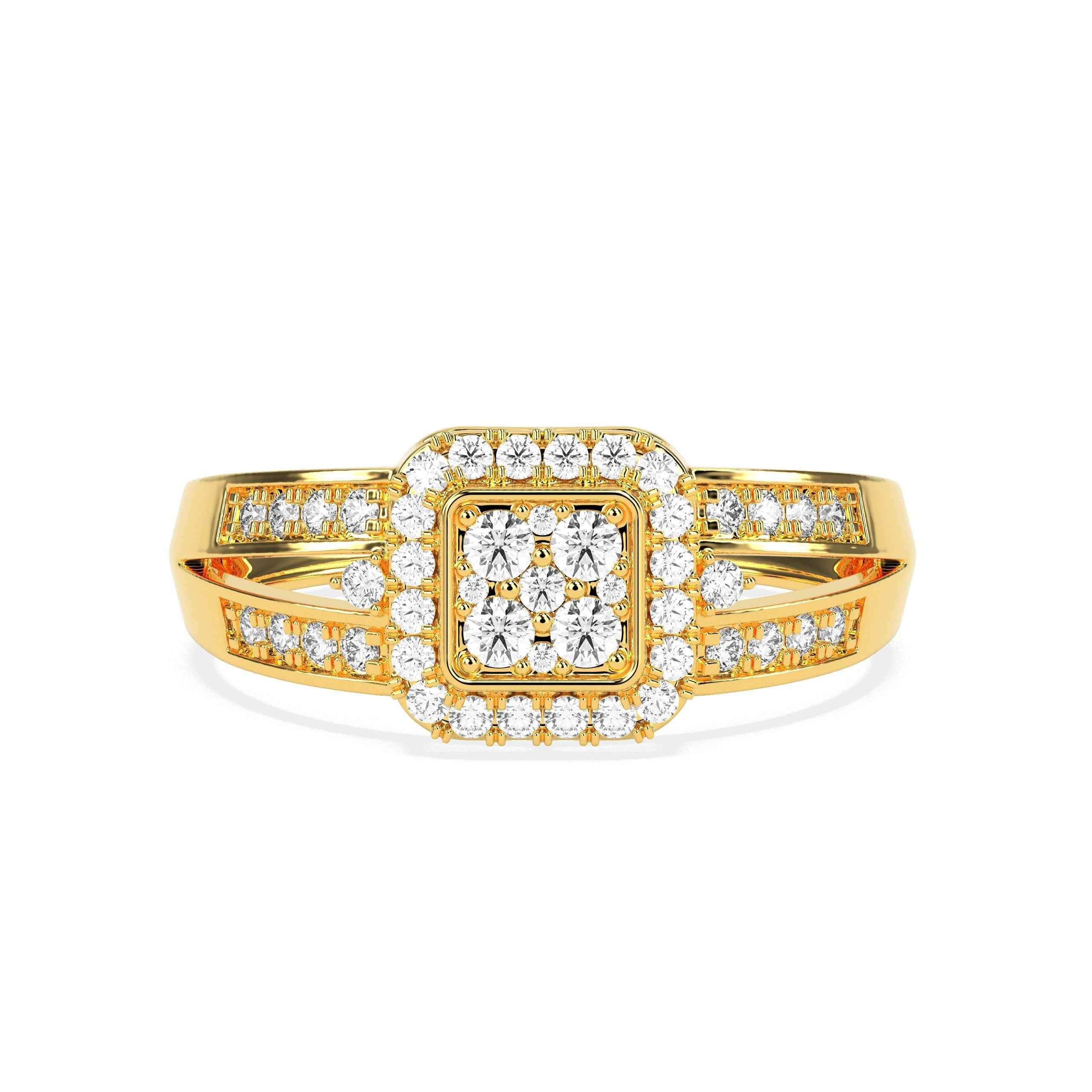Cushion Shape  Halo Cluster Ring - GodahariDev Jewells