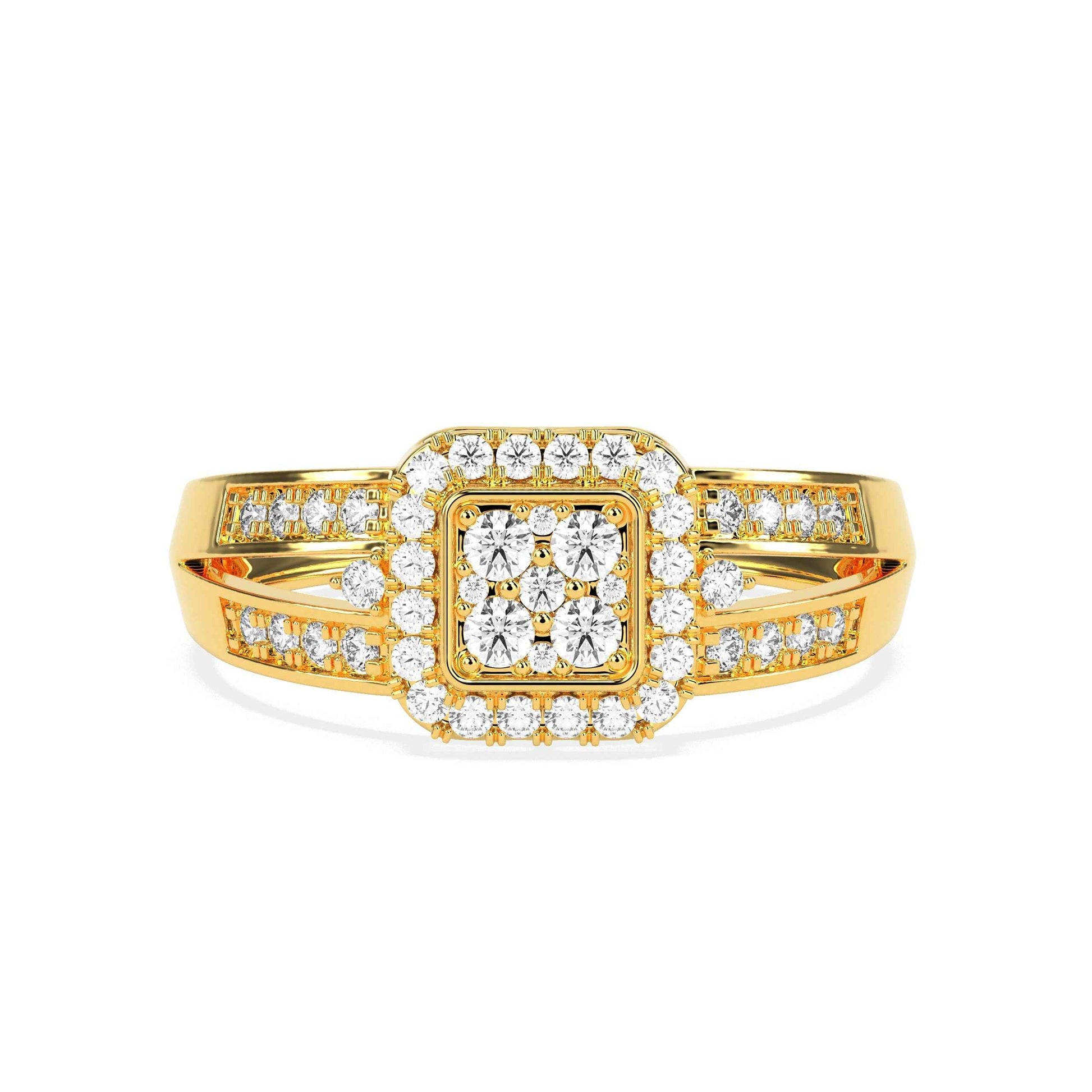 Cushion Shape  Halo Cluster Ring - GodahariDev Jewells
