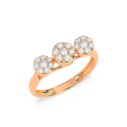 0.26  Round Cluster Diamond RING - Godahari Dev Jewells