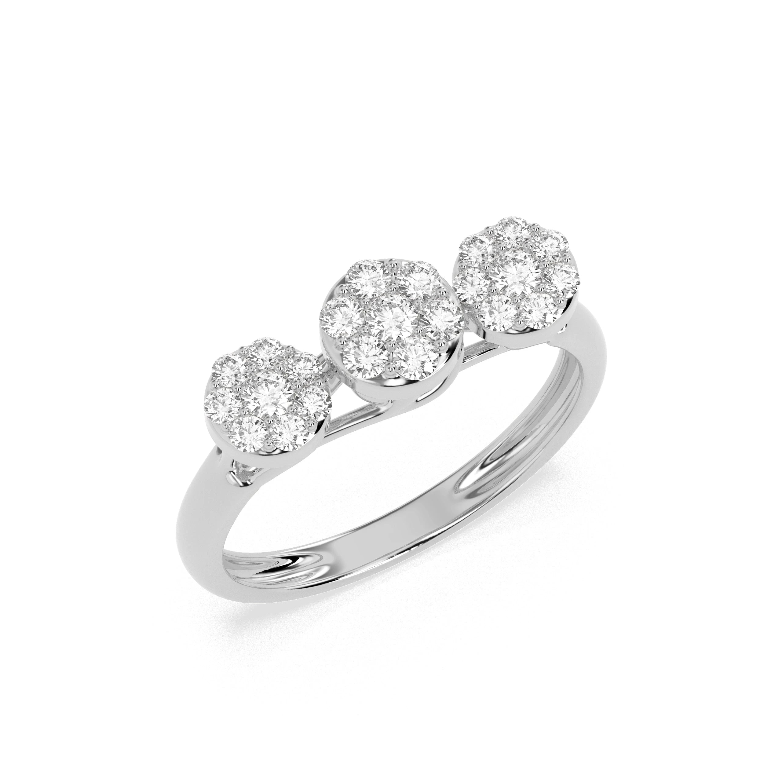 0.26  Round Cluster Diamond RING - Godahari Dev Jewells