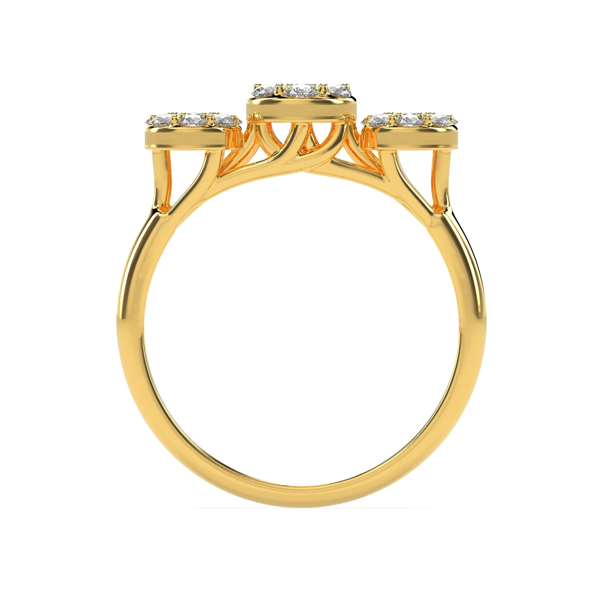 0.26  Round Cluster Diamond RING - Godahari Dev Jewells
