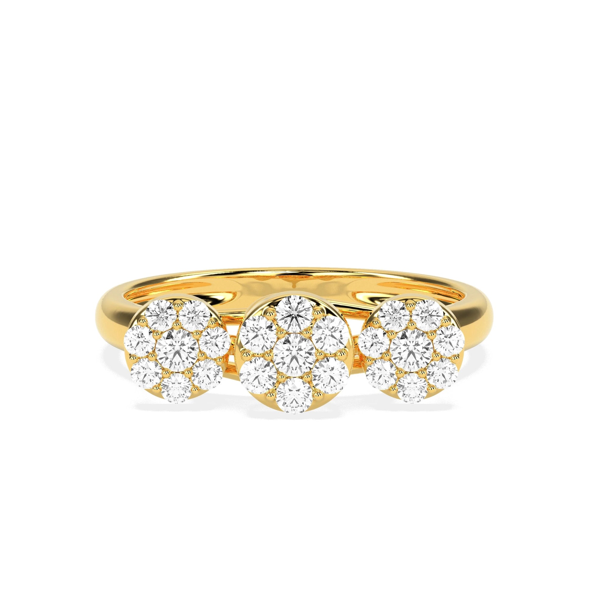 0.26  Round Cluster Diamond RING - Godahari Dev Jewells