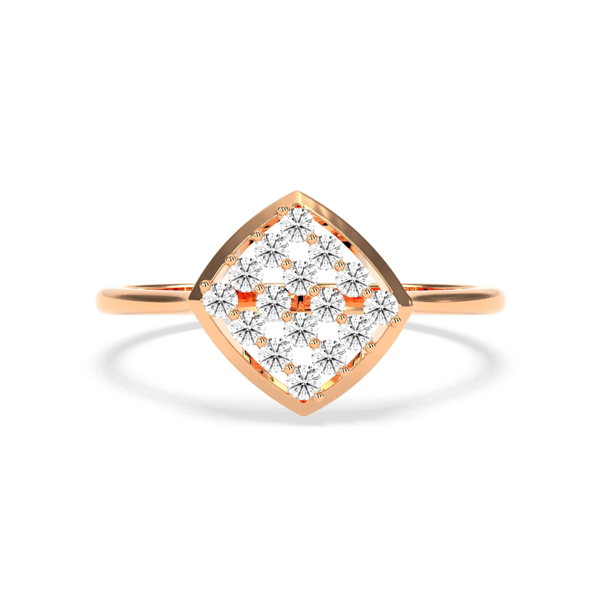 0.32 CT  Round Cluster Diamond RING - Godahari Dev Jewells