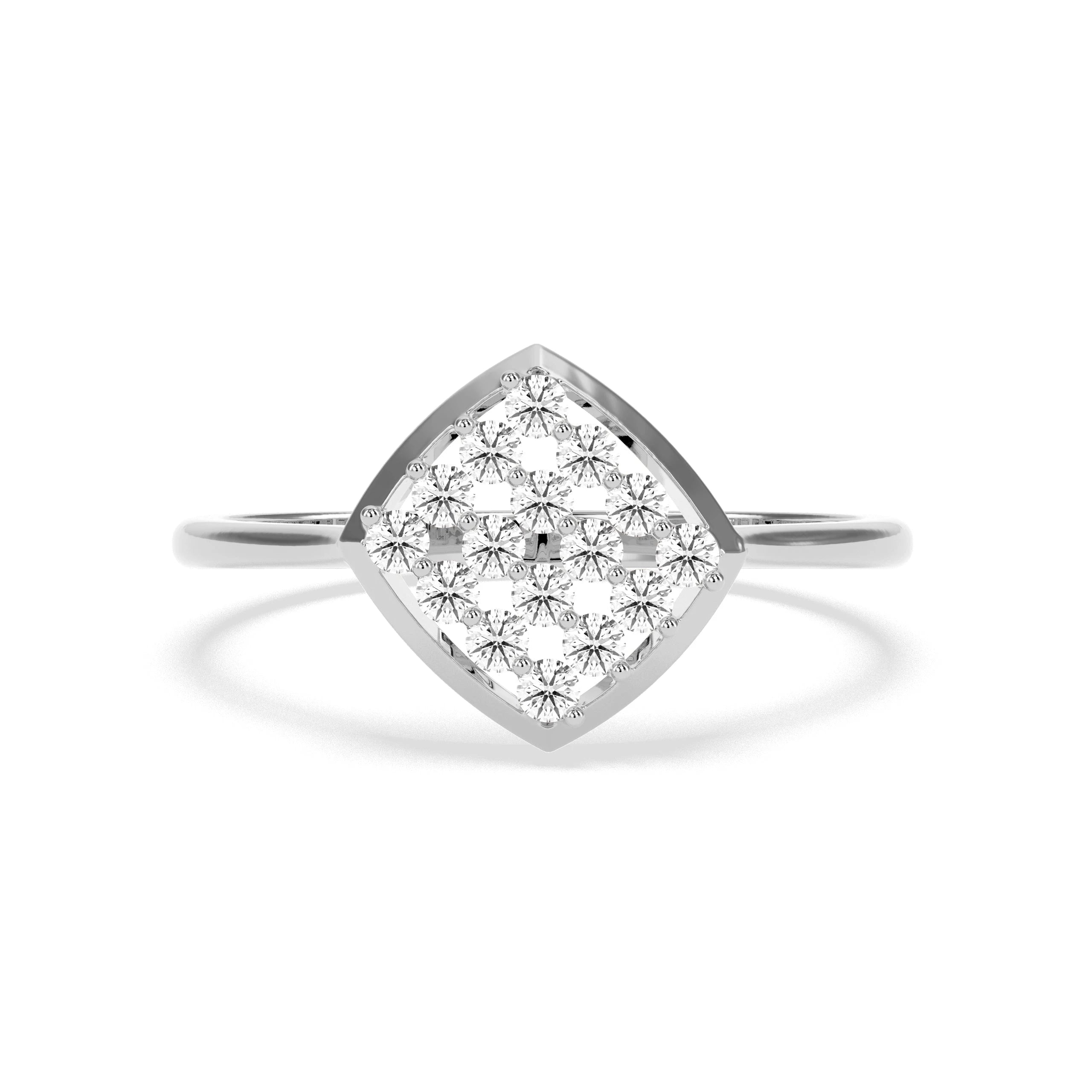0.32 CT  Round Cluster Diamond RING - Godahari Dev Jewells