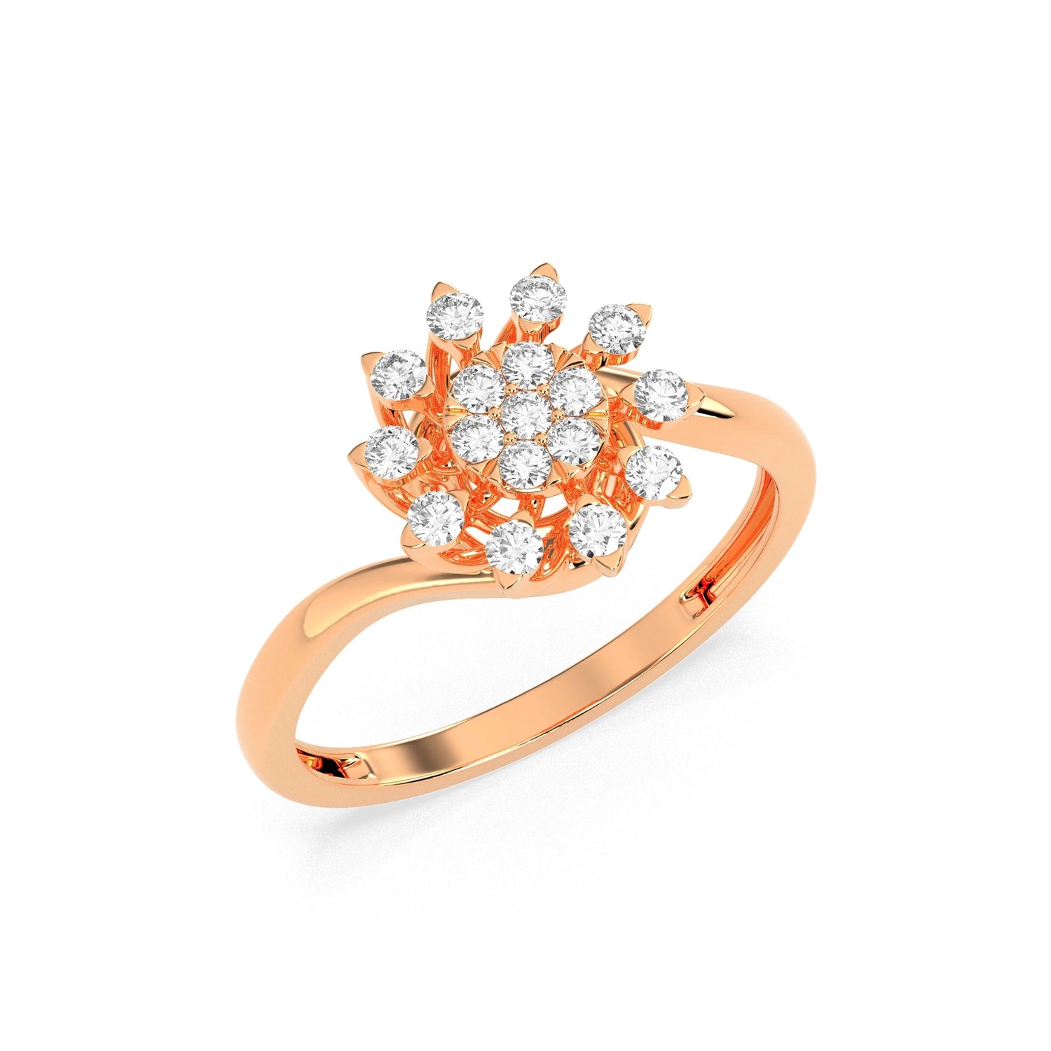 0.31 CT Dazzling Bloom Diamond RING - Godahari Dev Jewells
