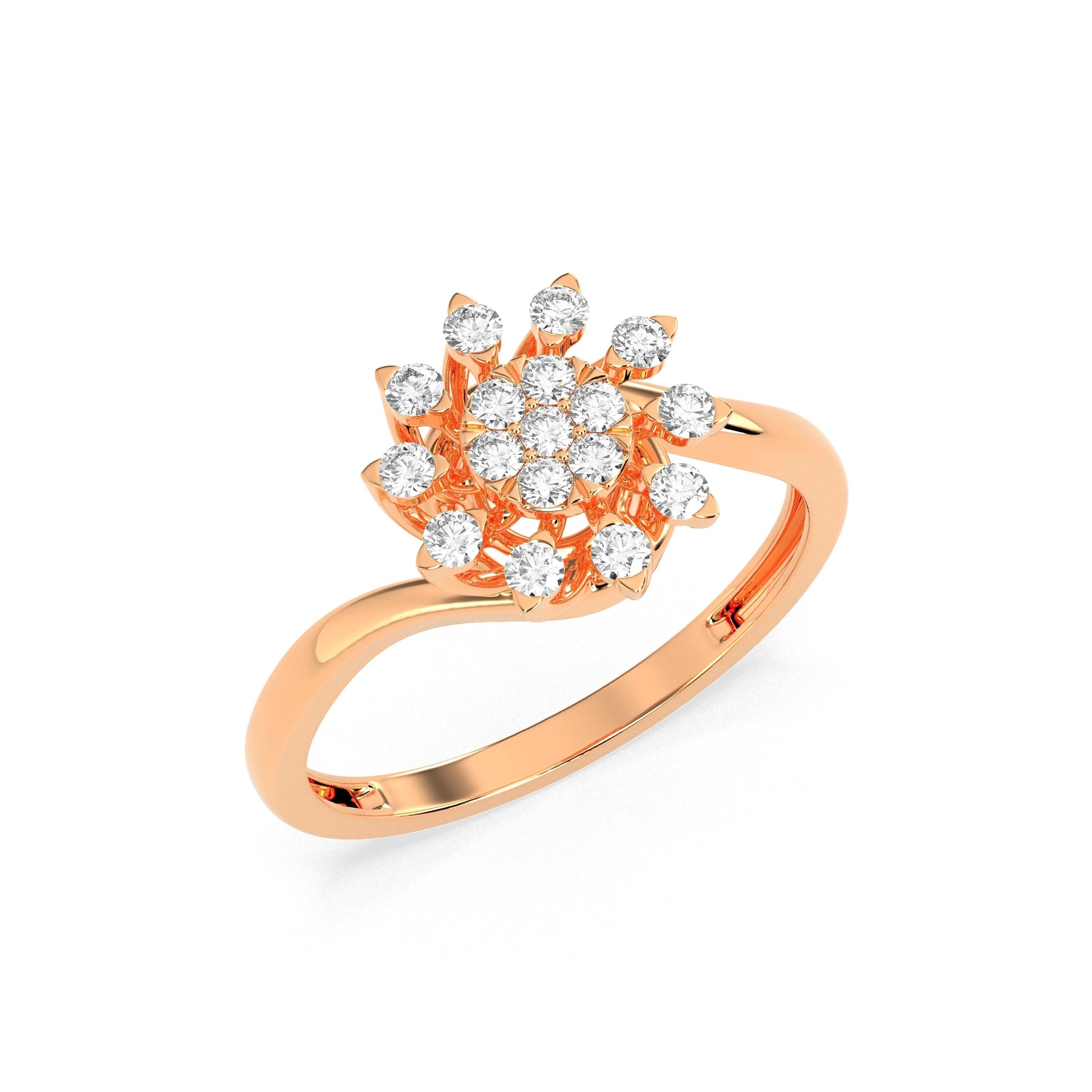0.31 CT Dazzling Bloom Diamond RING - Godahari Dev Jewells