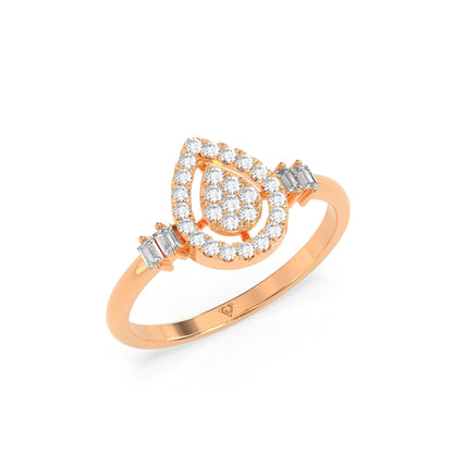 0.31 CT Golden Tears Pears  Diamond RING - Godahari Dev Jewells