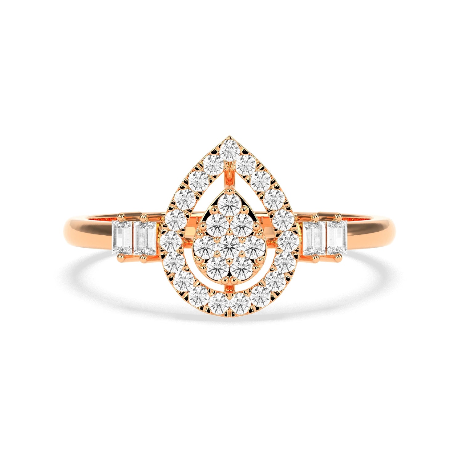 0.31 CT Golden Tears Pears  Diamond RING - Godahari Dev Jewells