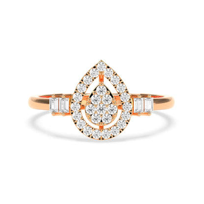 0.31 CT Golden Tears Pears  Diamond RING - Godahari Dev Jewells