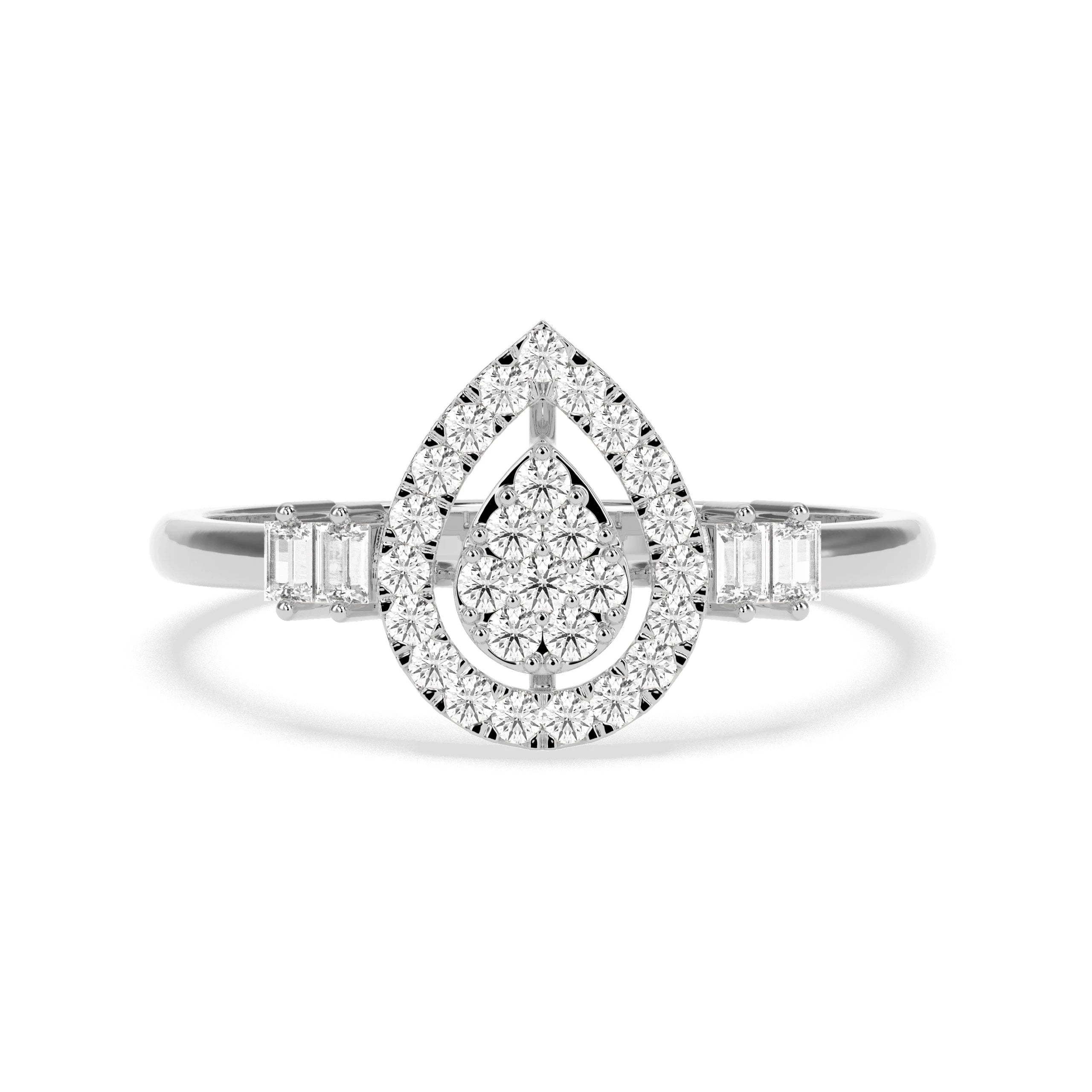 0.31 CT Golden Tears Pears  Diamond RING - Godahari Dev Jewells