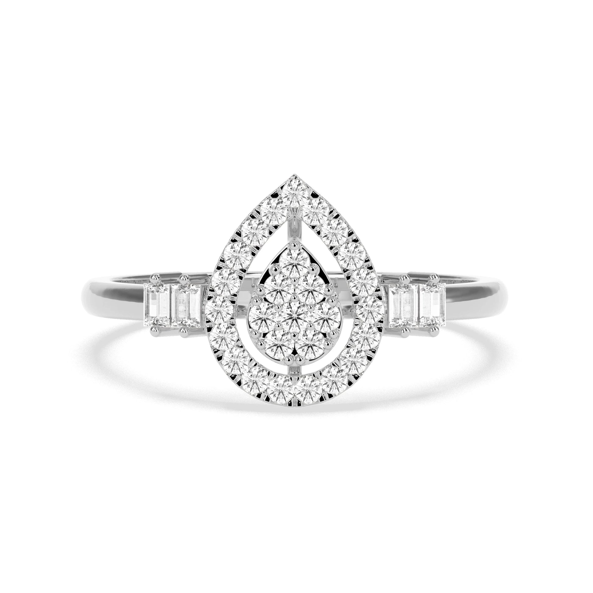 0.31 CT Golden Tears Pears  Diamond RING - Godahari Dev Jewells