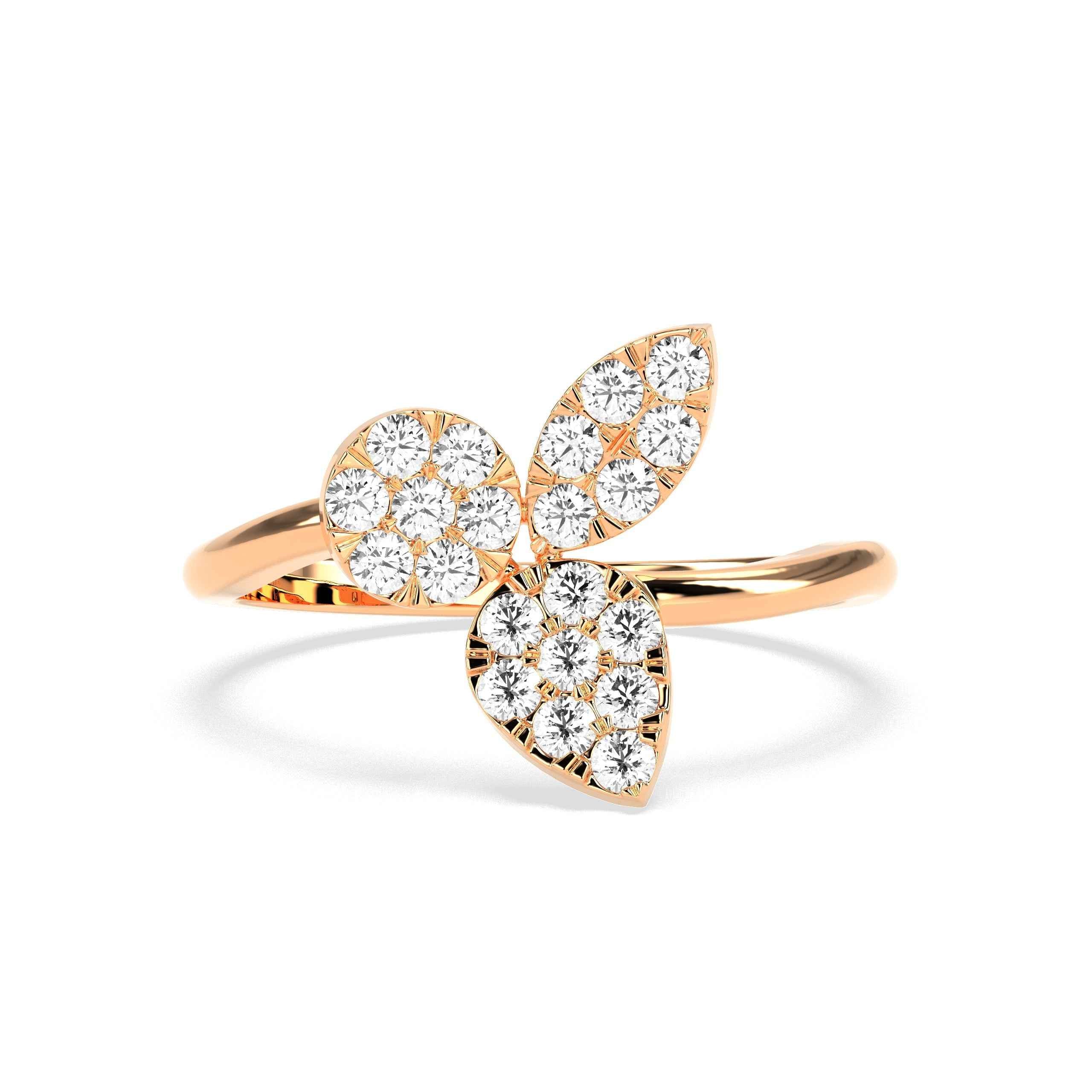 Floral Cluster Engagement Diamond Ring - GodahariDev Jewells