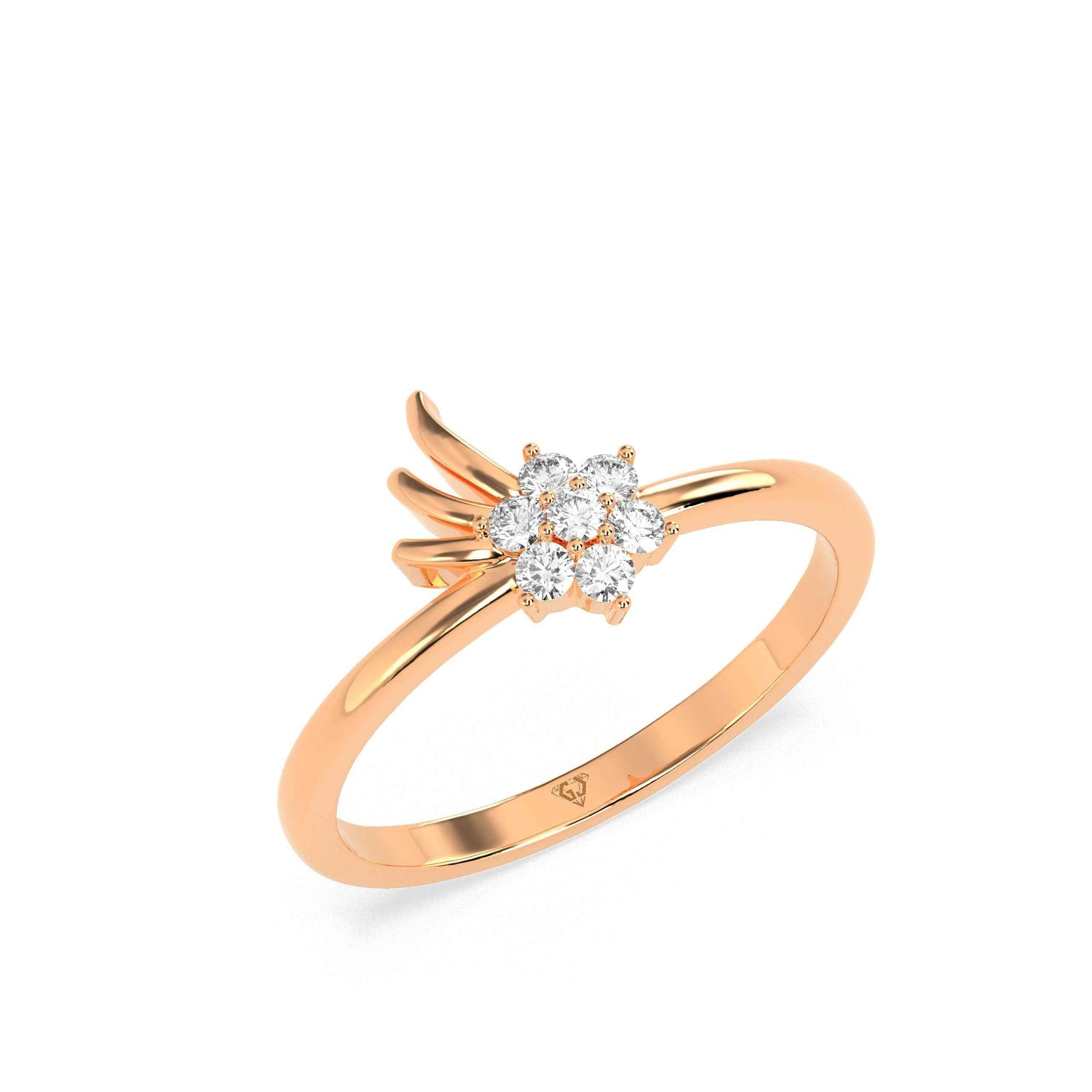 0.13 CT Flower Round Diamond Ring - GodahariDev Jewells