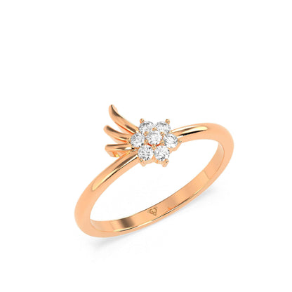 0.13 CT Flower Round Diamond Ring - GodahariDev Jewells