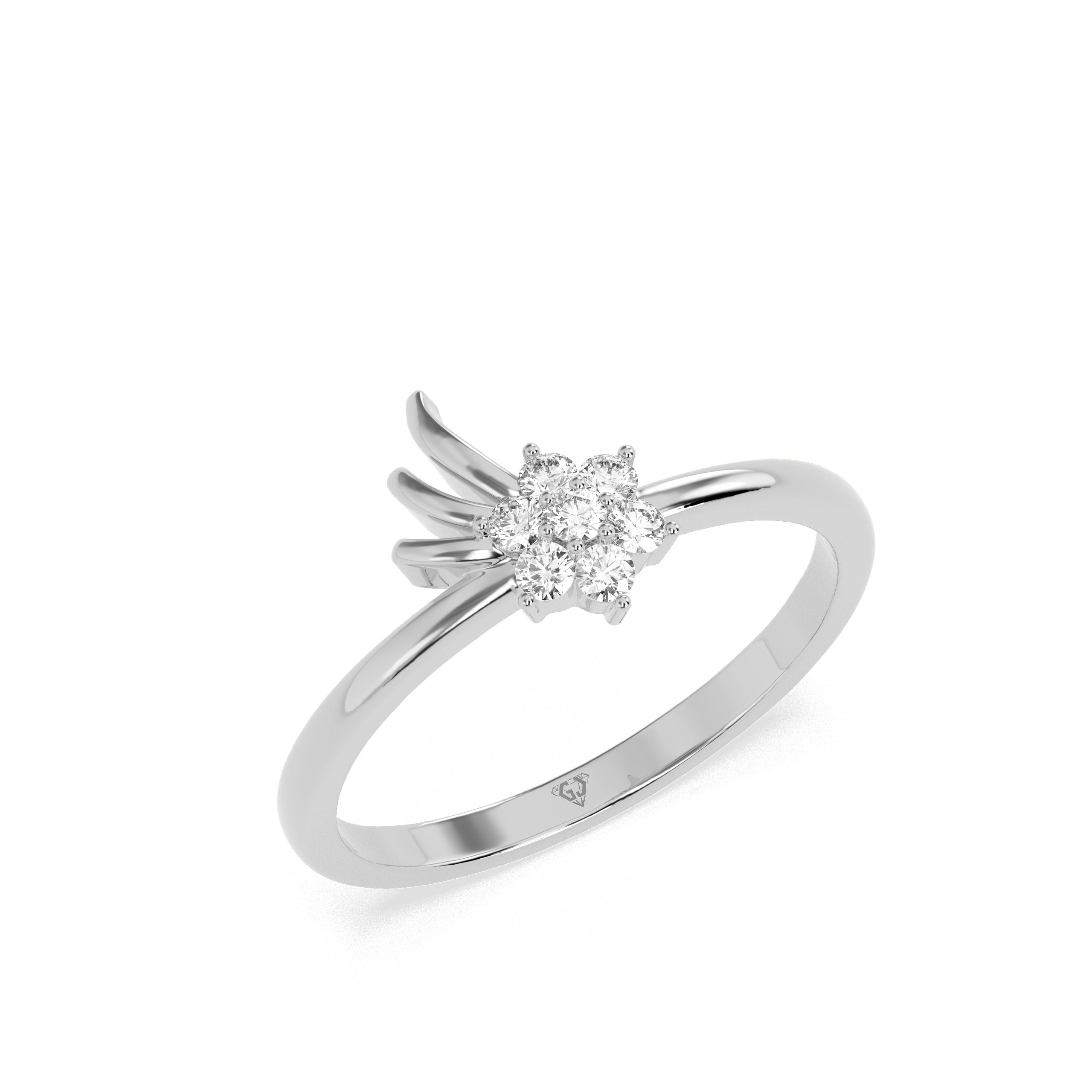 0.13 CT Flower Round Diamond Ring - Godahari Dev Jewells