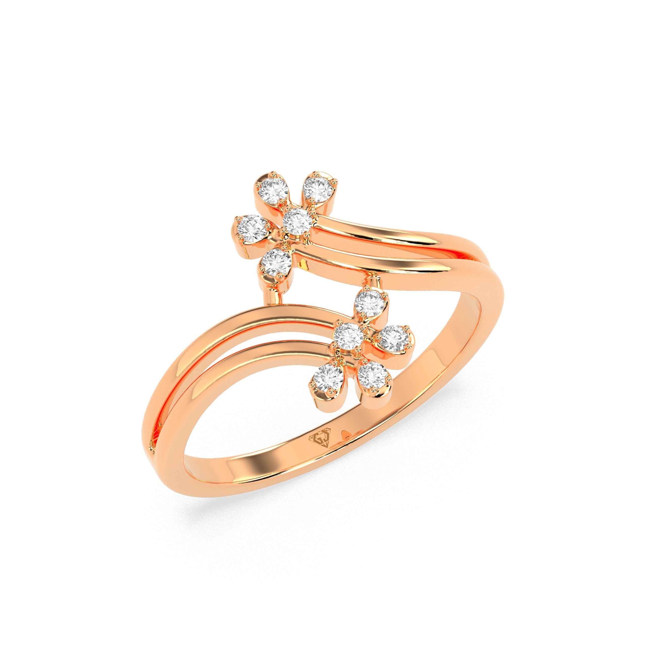 0.1 CT Cluster Round Diamond Ring - GodahariDev Jewells