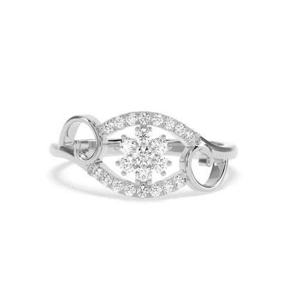 0.24 CT Flower Round Diamond Ring - GodahariDev Jewells