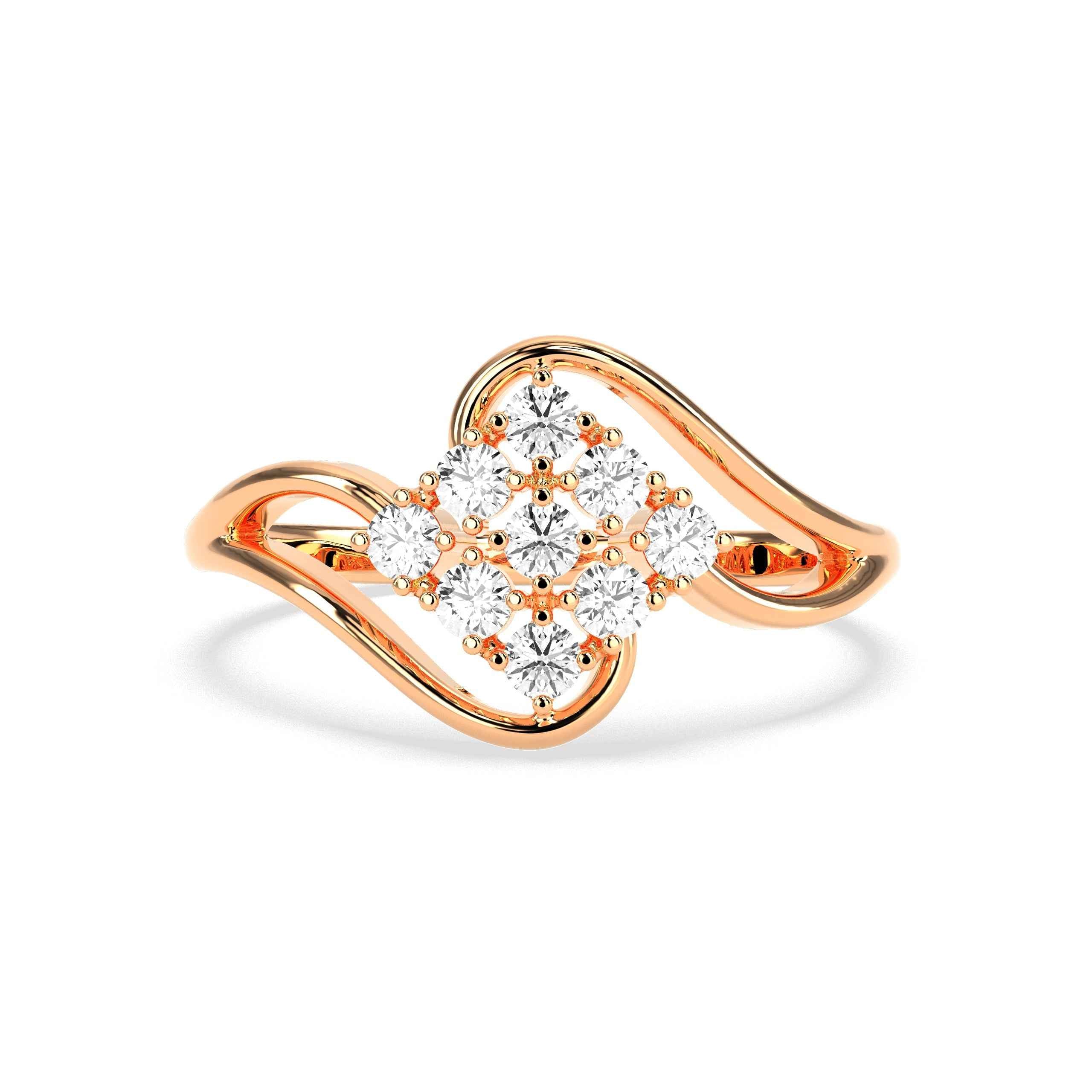 0.36 CT Cluster Round Diamond Ring - GodahariDev Jewells