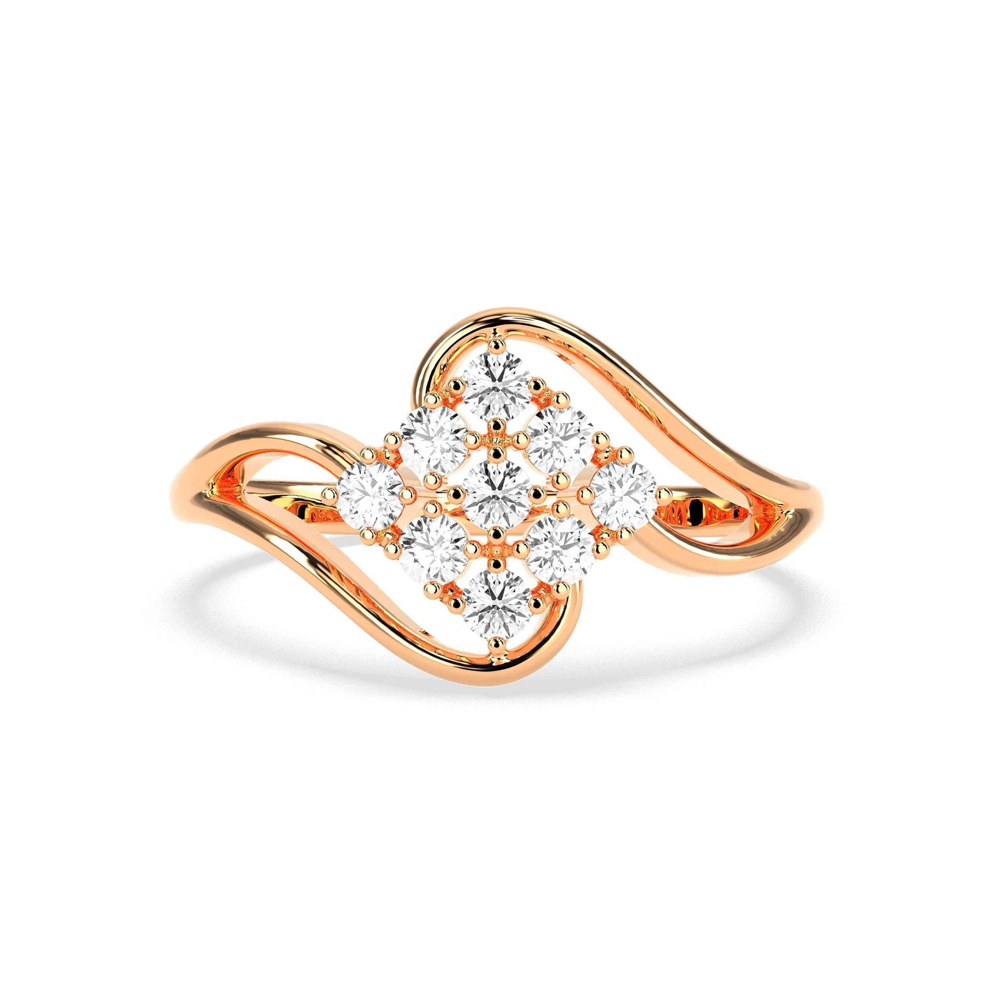 0.36 CT Cluster Round Diamond Ring - GodahariDev Jewells