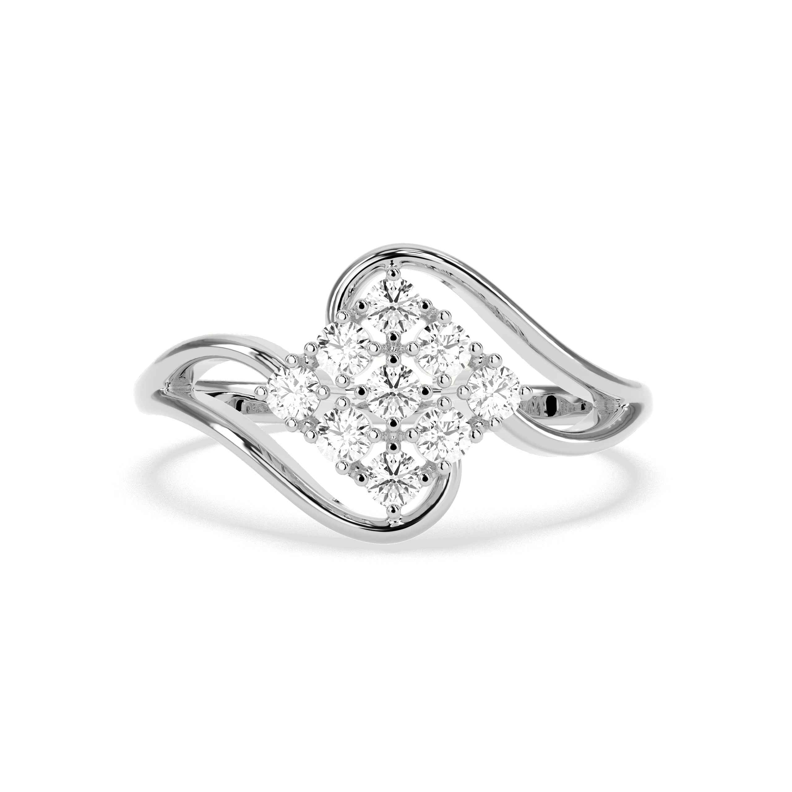 0.36 CT Cluster Round Diamond Ring - GodahariDev Jewells