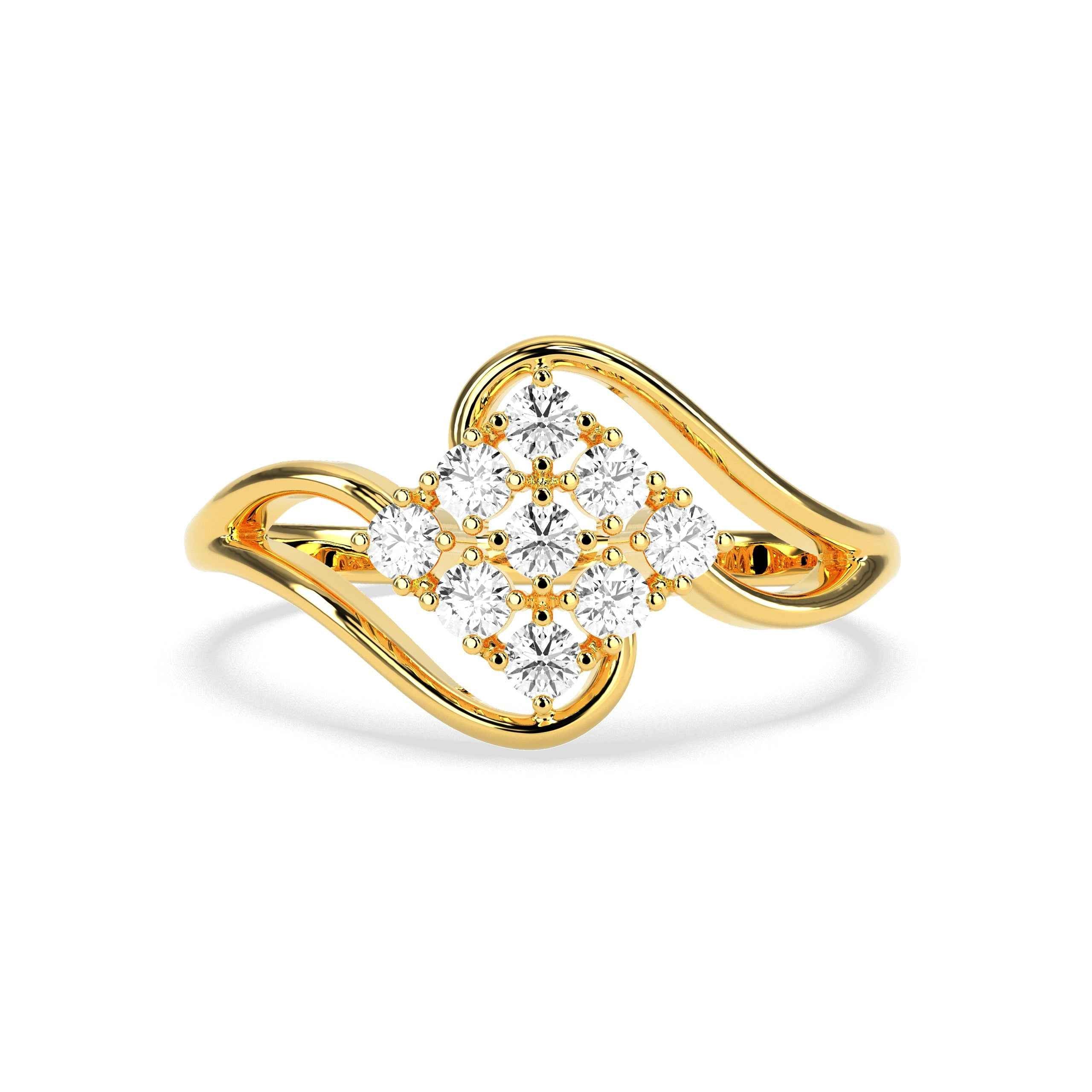 0.36 CT Cluster Round Diamond Ring - GodahariDev Jewells