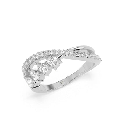 0.58 CT Band Round Diamond Ring - GodahariDev Jewells
