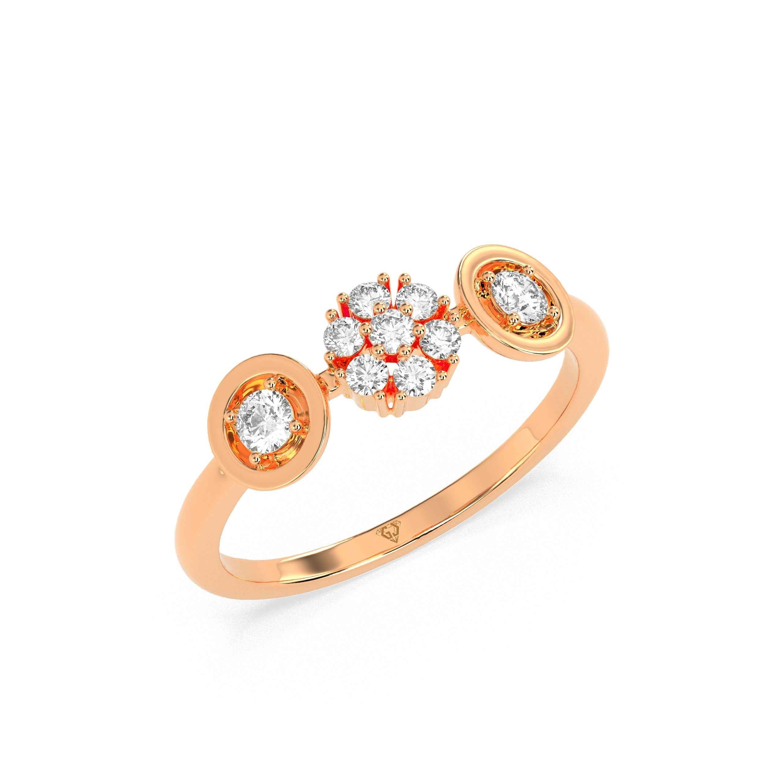 0.31 CT Flower Round Diamond Ring - GodahariDev Jewells