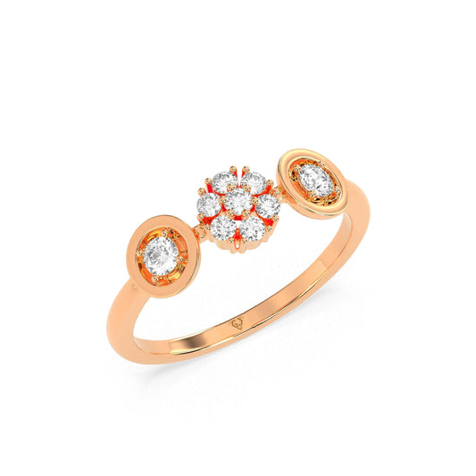 0.31 CT Flower Round Diamond Ring - GodahariDev Jewells