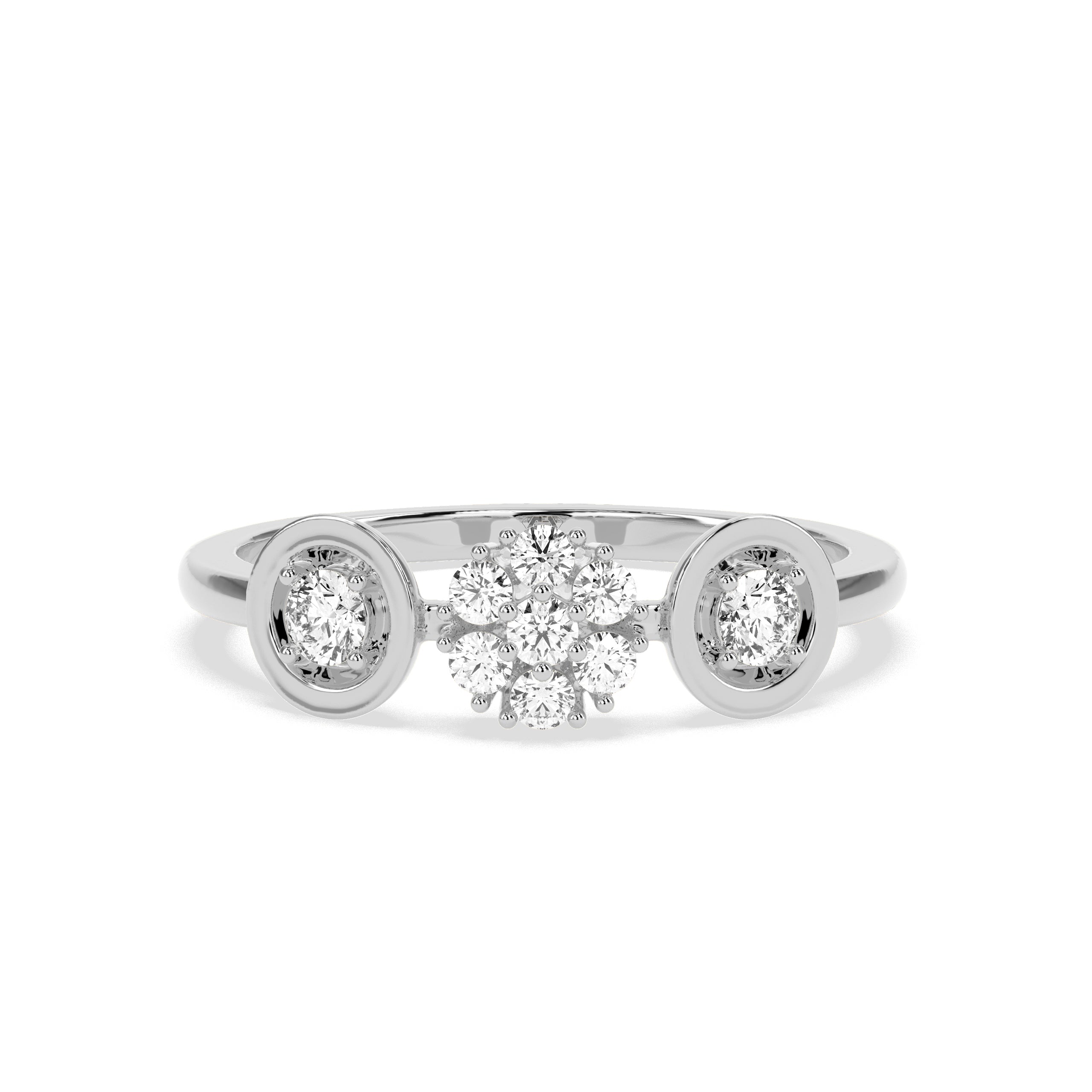 0.31 CT Flower Round Diamond Ring - Godahari Dev Jewells