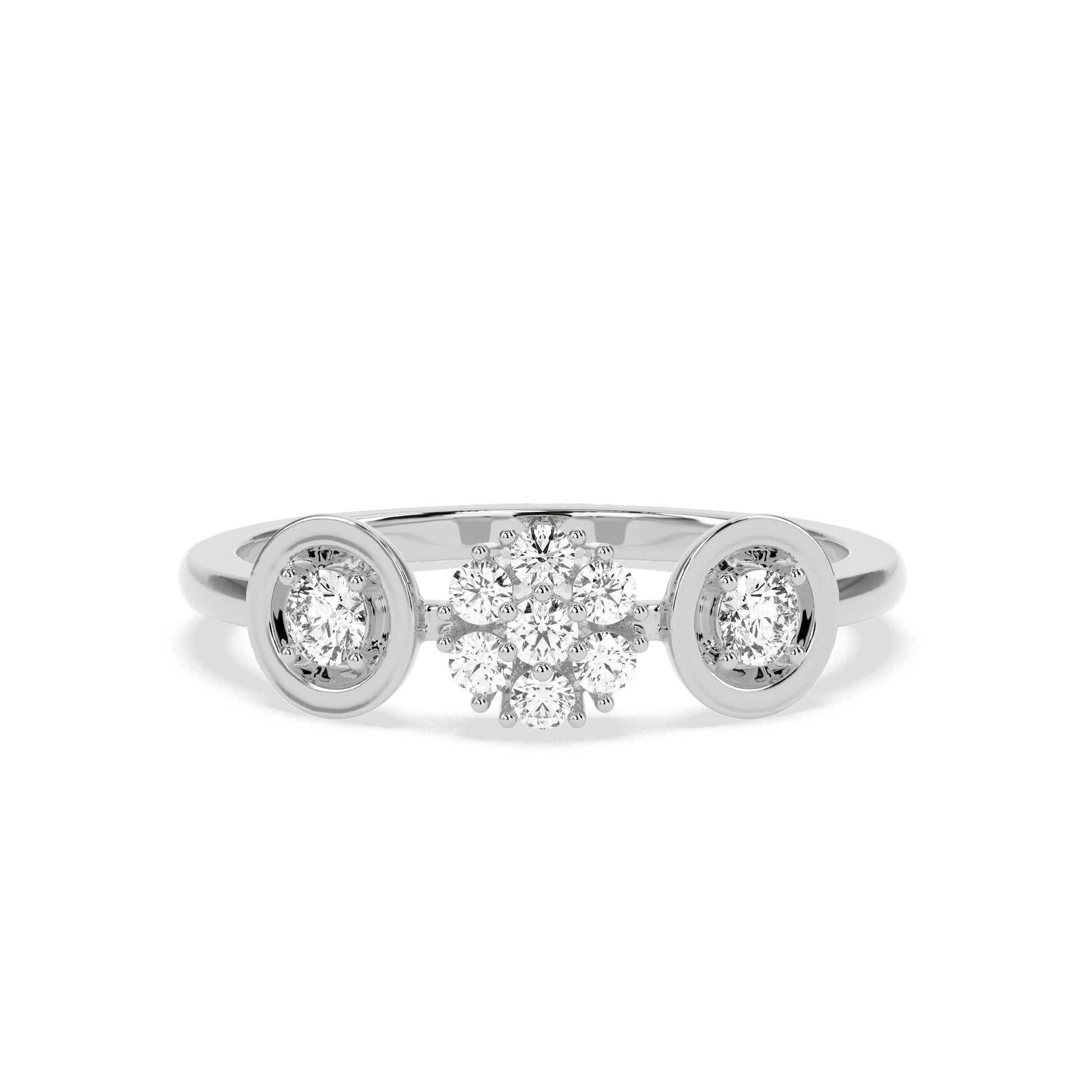0.31 CT Flower Round Diamond Ring - Godahari Dev Jewells
