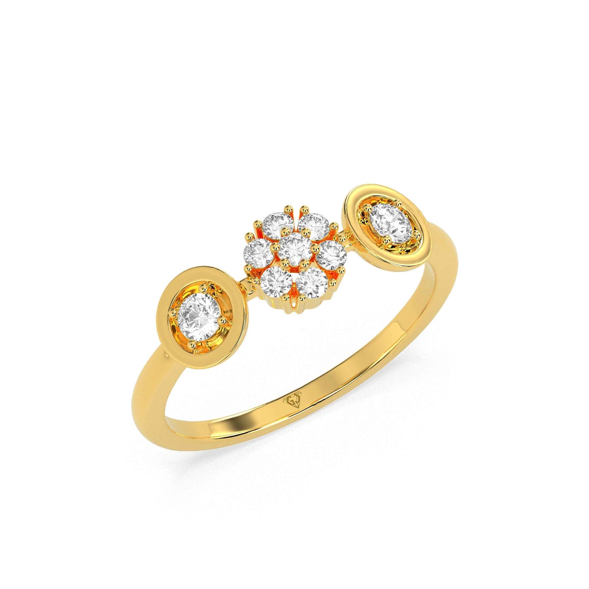 0.31 CT Flower Round Diamond Ring - GodahariDev Jewells