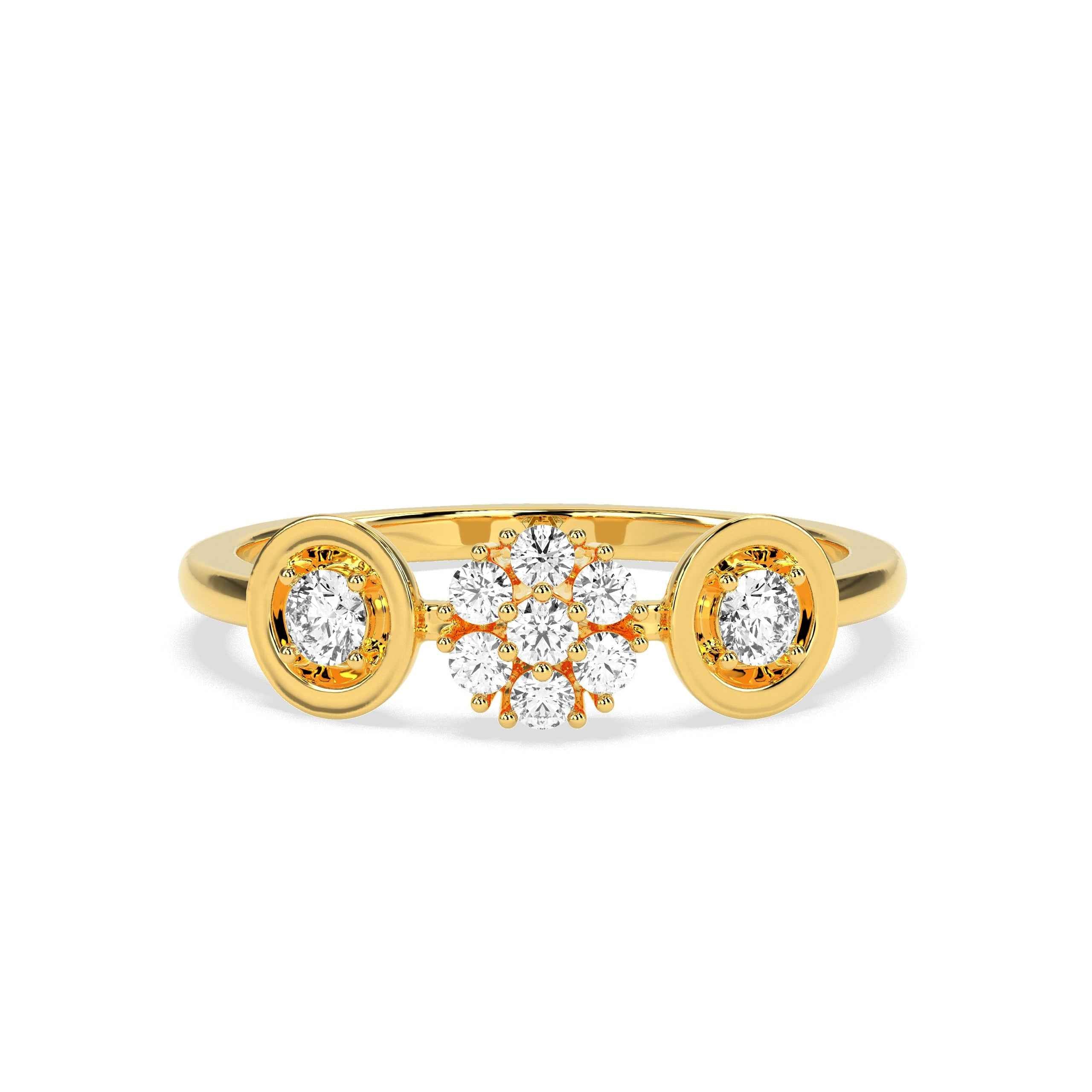 0.31 CT Flower Round Diamond Ring - GodahariDev Jewells