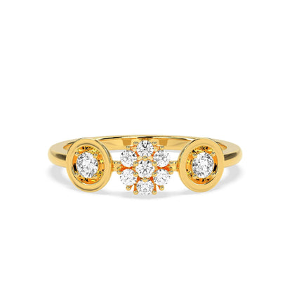 0.31 CT Flower Round Diamond Ring - GodahariDev Jewells