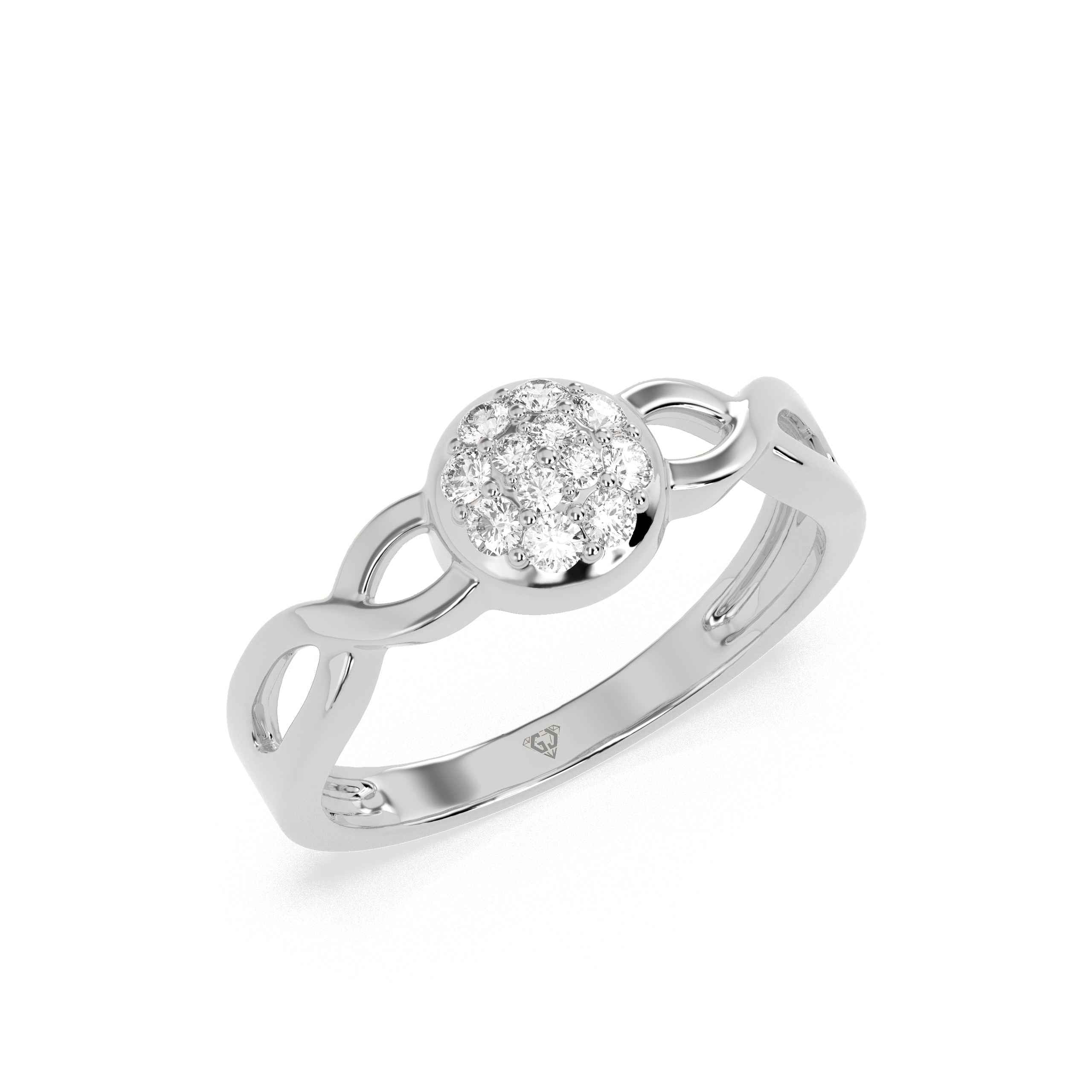 0.21 CT Cluster Round Diamond Ring - GodahariDev Jewells