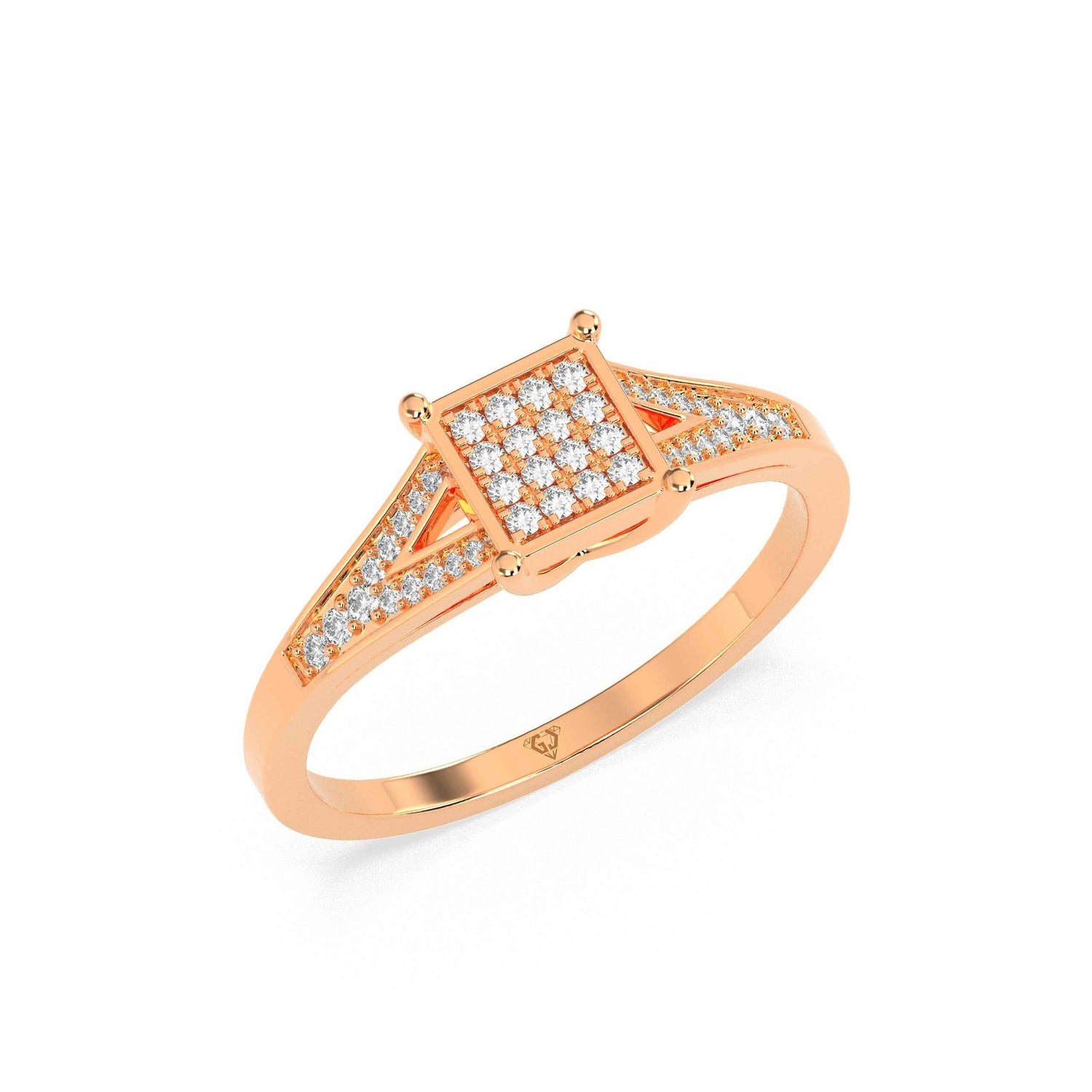 0.22 CT Cluster Round Diamond Ring - GodahariDev Jewells