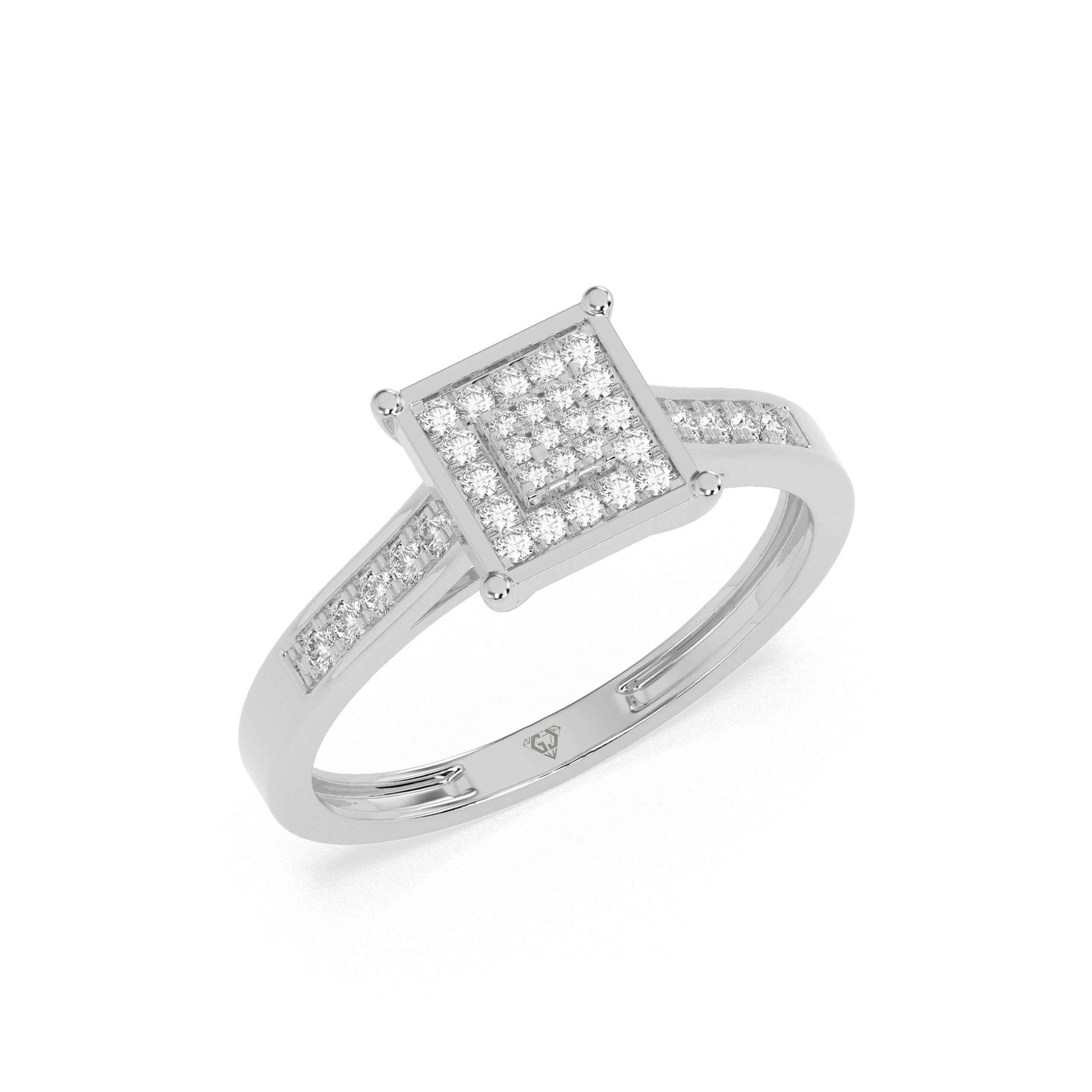 0.18 CT Cluster Round Diamond Ring - GodahariDev Jewells